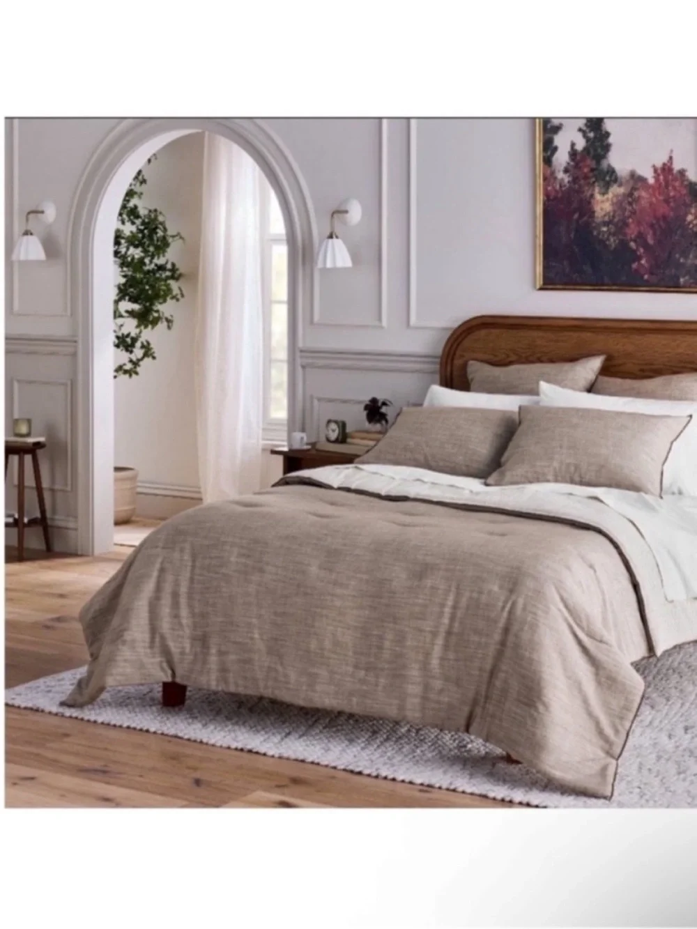 NWT 3pc King Reversible Comforter Set Brown - Hearth & Hand with Magnolia